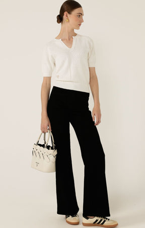 Knitwear HENLEY KNIT TOP IN IVORY