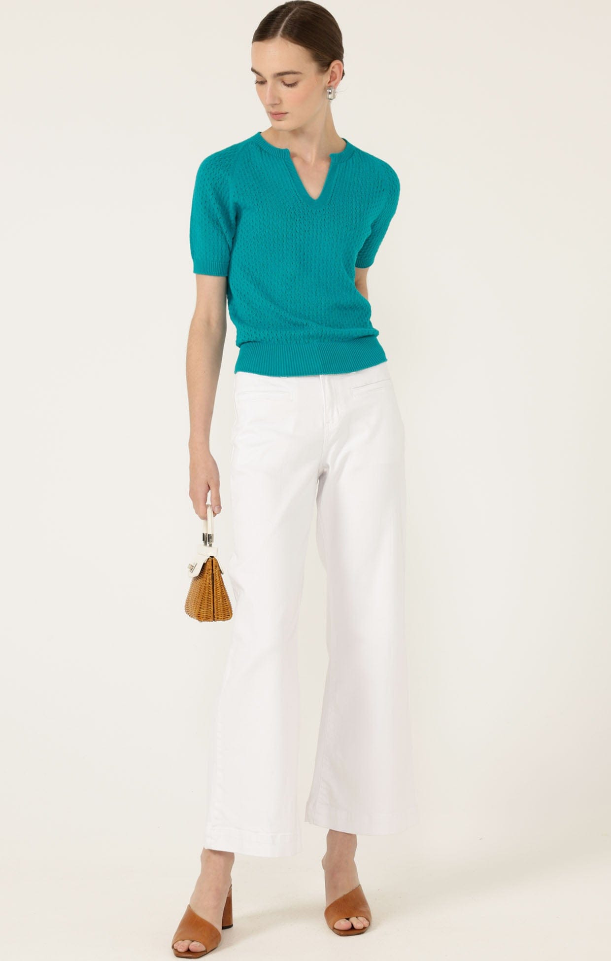 Pants Multi Occasion FREYA WIDE LEG JEAN IN WHITE