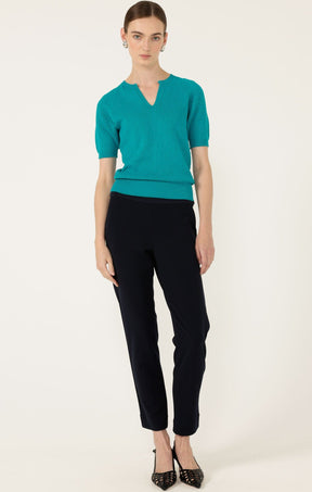 Knitwear HENLEY KNIT TOP IN SEA GREEN
