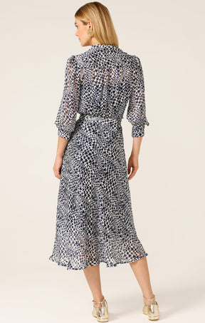 Dresses HERRINGBONE DRESS IN NAVY WHITE CHECK