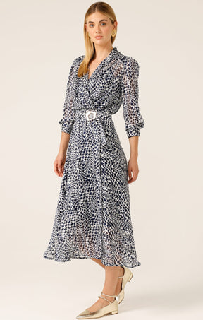 Dresses HERRINGBONE DRESS IN NAVY WHITE CHECK