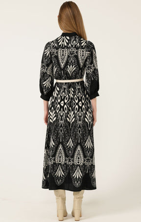 Dresses Multi Occasion INDIE SHIRTMAKER DRESS IN BLACK CREAM