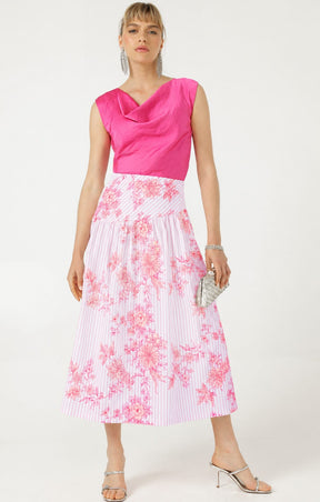 Tops Multi Occasion LUXE COWL BIAS TOP IN PINK