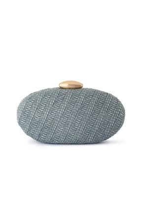 Bags OS / BLUE JOSIE WOVEN CLUTCH IN BLUE