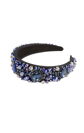 Headbands OS / BLUE JULIETTE BEADED HEADBAND IN BLUE