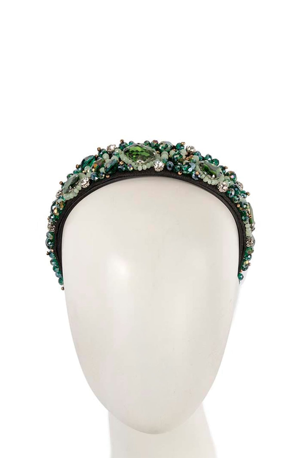 Headbands OS / GREEN JULIETTE BEADED HEADBAND IN GREEN