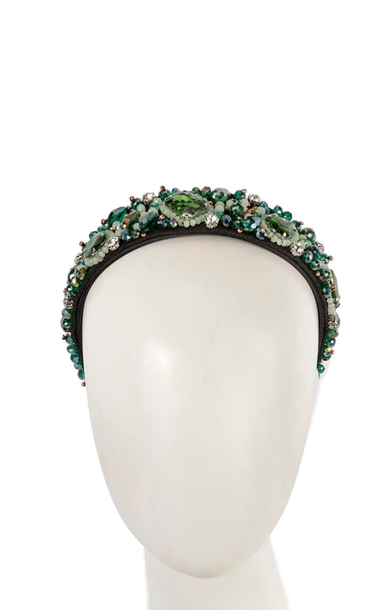 Headbands OS / GREEN JULIETTE BEADED HEADBAND IN GREEN
