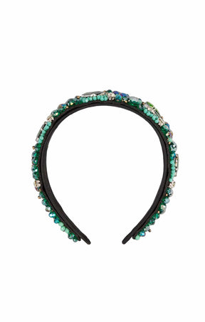 Headbands OS / GREEN JULIETTE BEADED HEADBAND IN GREEN