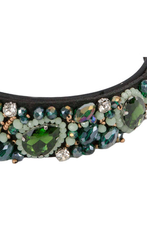 Headbands OS / GREEN JULIETTE BEADED HEADBAND IN GREEN