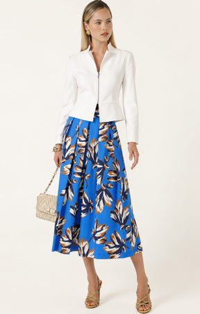 Jackets Multi Occasion FRONT ZIP PEPLUM JACKET IN WHITE