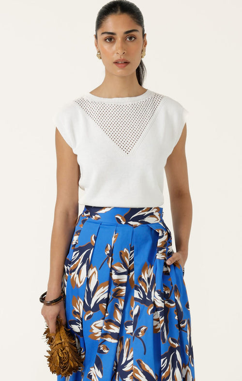 Knitwear CHLOE KNIT TOP IN WHITE