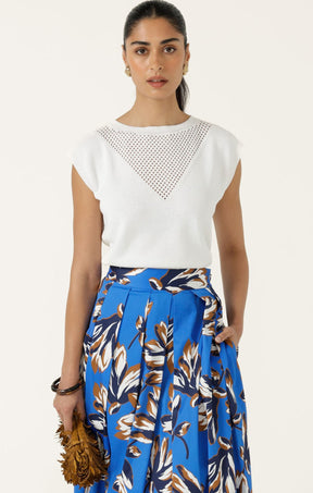 Knitwear CHLOE KNIT TOP IN WHITE