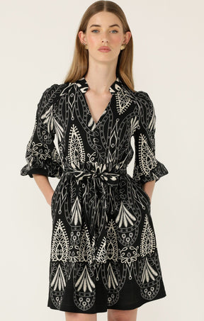 Dresses KIRRA SHIFT DRESS IN BLACK CREAM