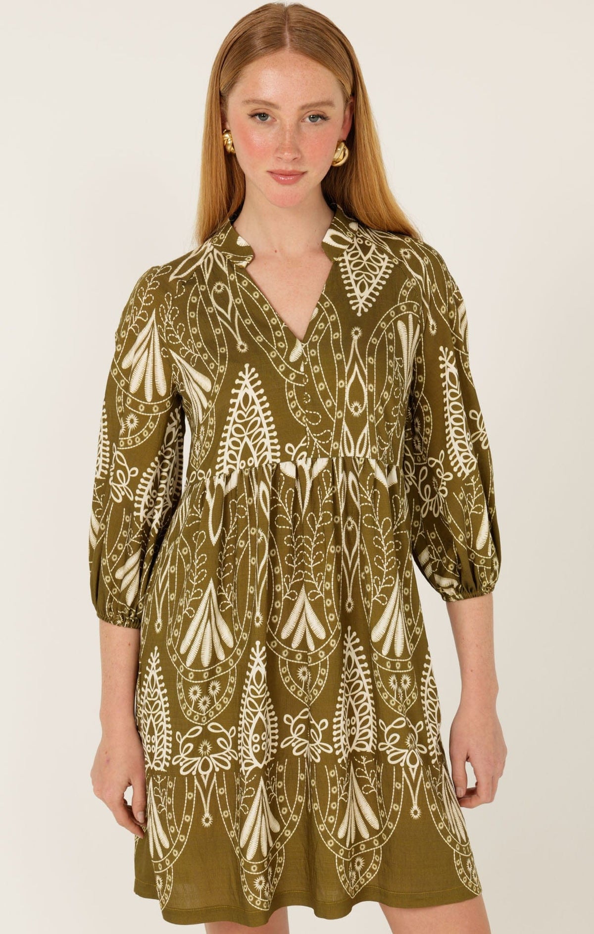 Dresses Multi Occasion KIRRA SHIFT DRESS IN OLIVE CREAM