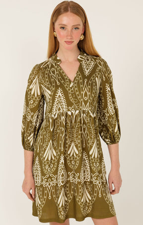 Dresses Multi Occasion KIRRA SHIFT DRESS IN OLIVE CREAM