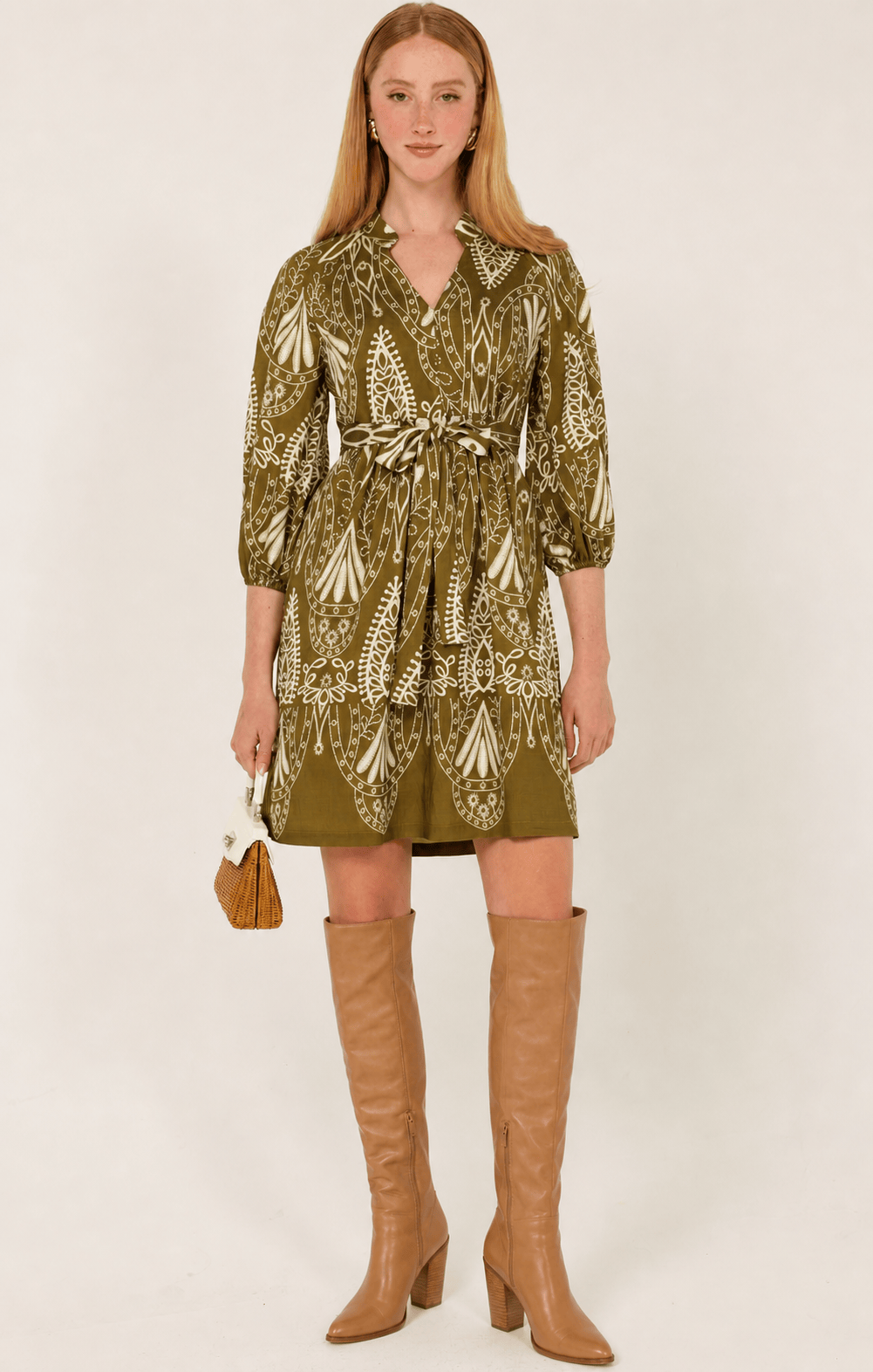 Dresses Multi Occasion KIRRA SHIFT DRESS IN OLIVE CREAM