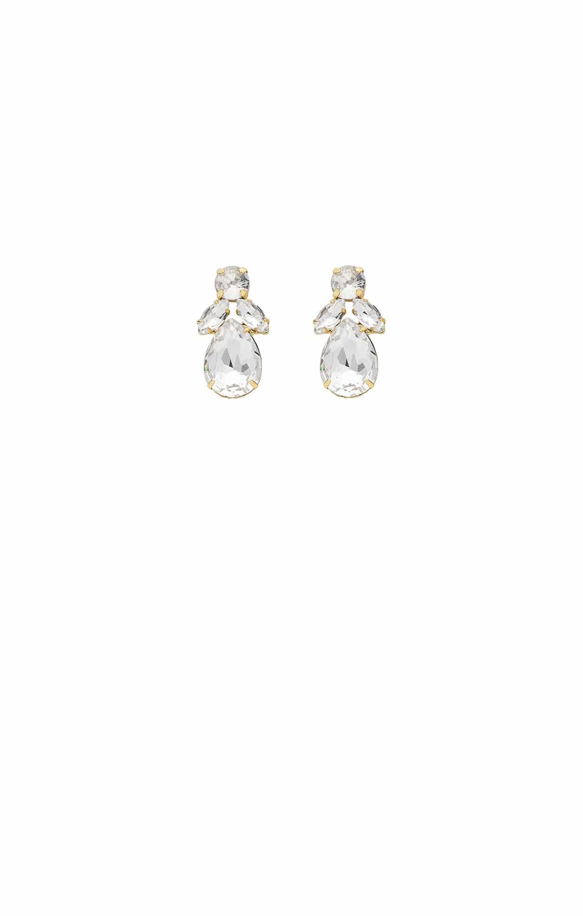 Earrings OS / GOLD KITT CRYSTAL EARRINGS IN GOLD