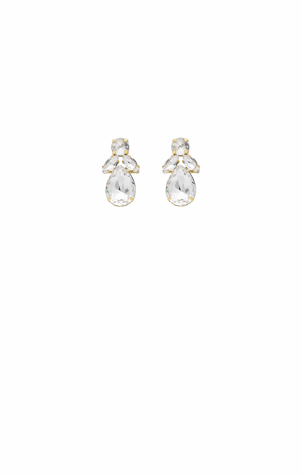 Earrings OS / GOLD KITT CRYSTAL EARRINGS IN GOLD
