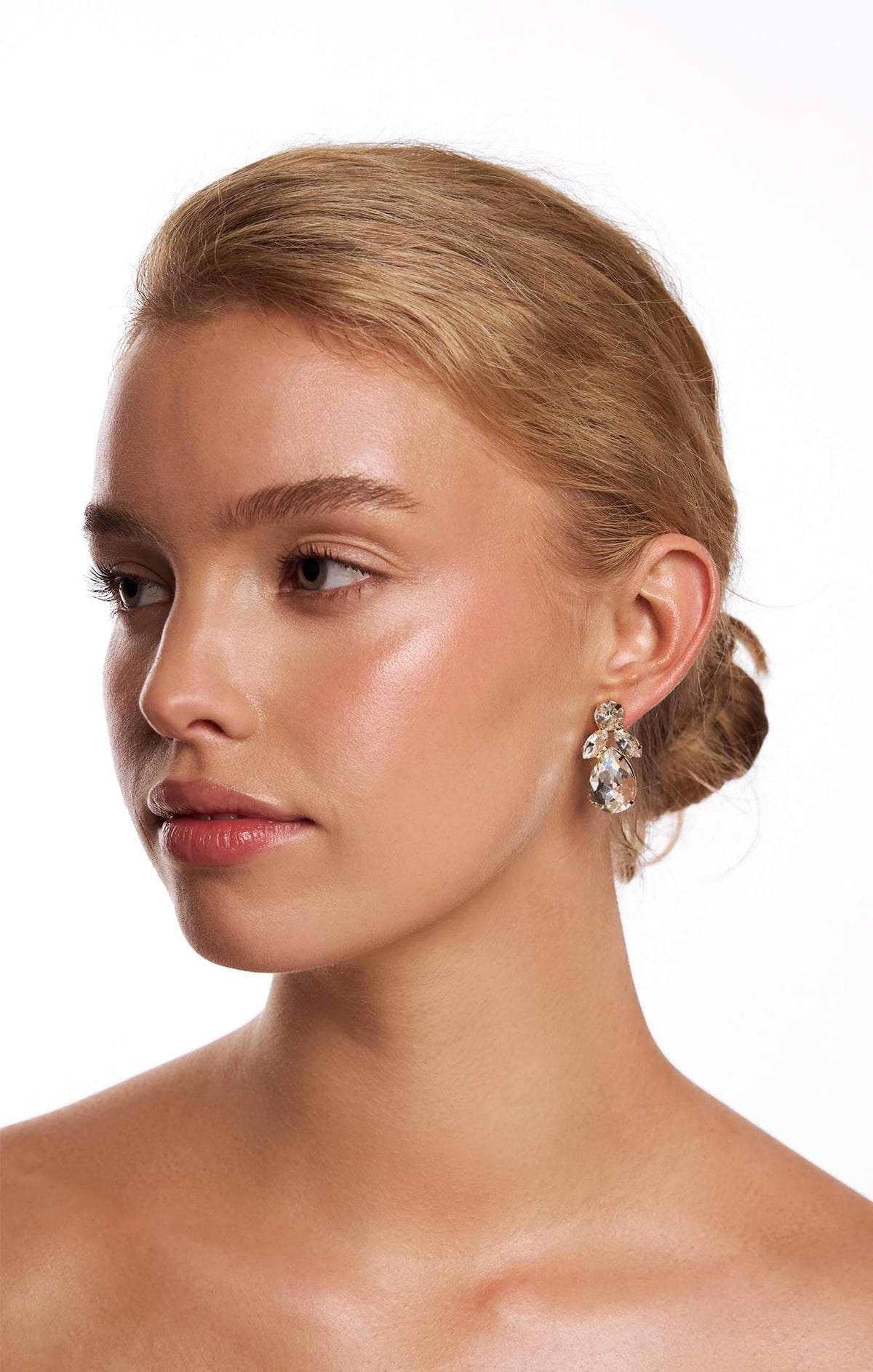 Earrings OS / GOLD KITT CRYSTAL EARRINGS IN GOLD