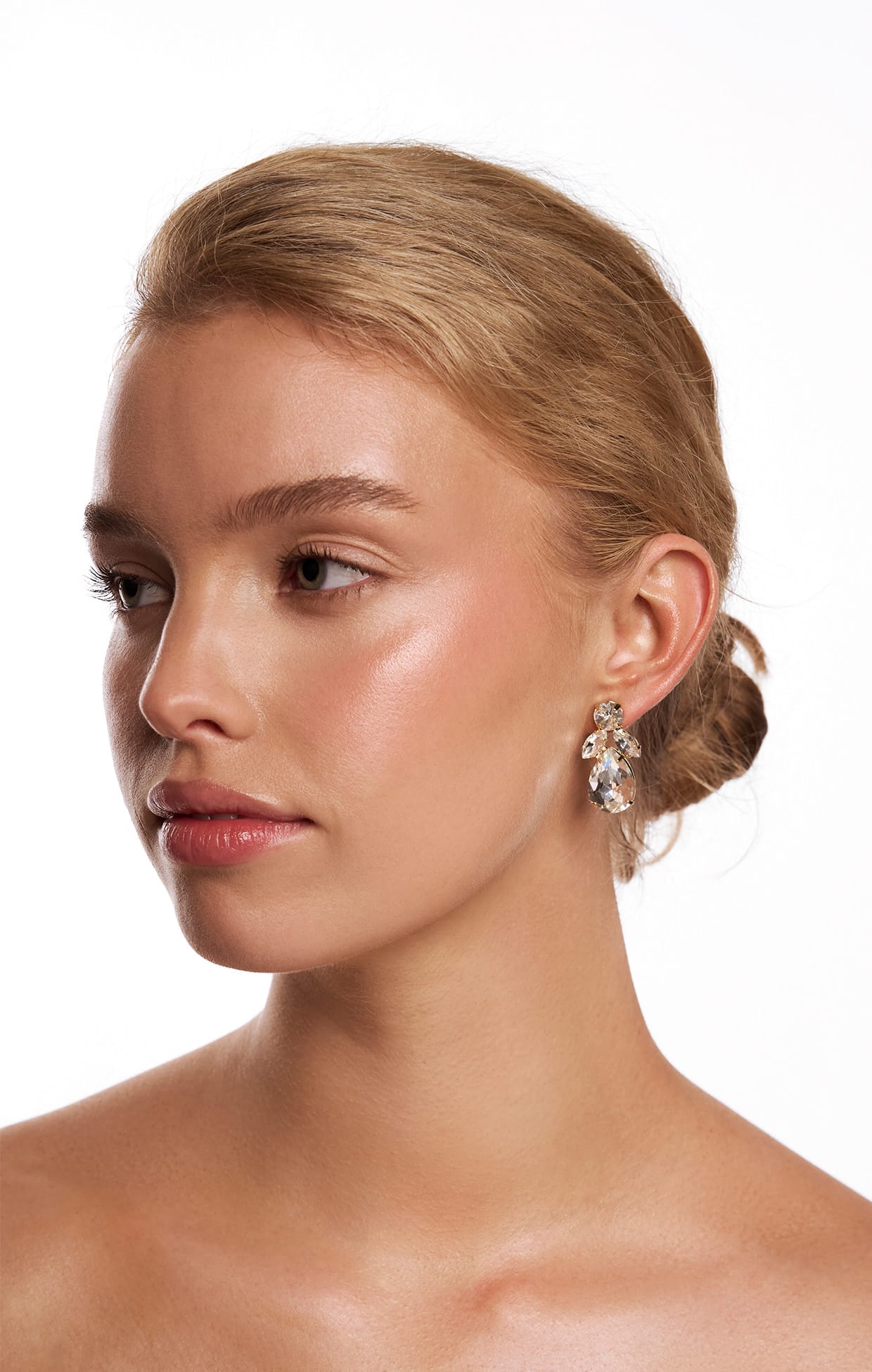 Earrings OS / GOLD KITT CRYSTAL EARRINGS IN GOLD
