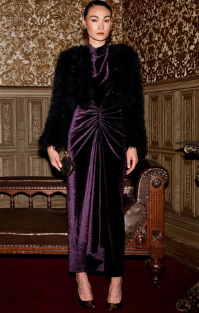 Jackets Multi Occasion LUXE FEATHER JACKET IN BLACK