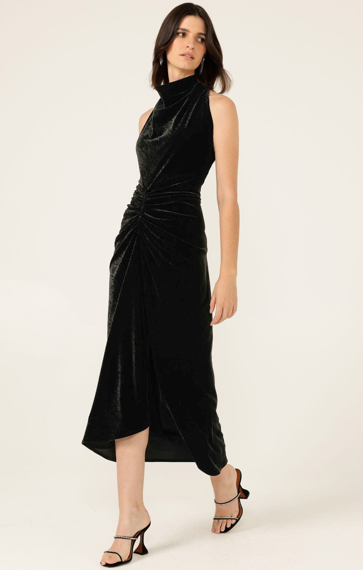 Dresses Events LAVISH COWL DRESS IN BLACK