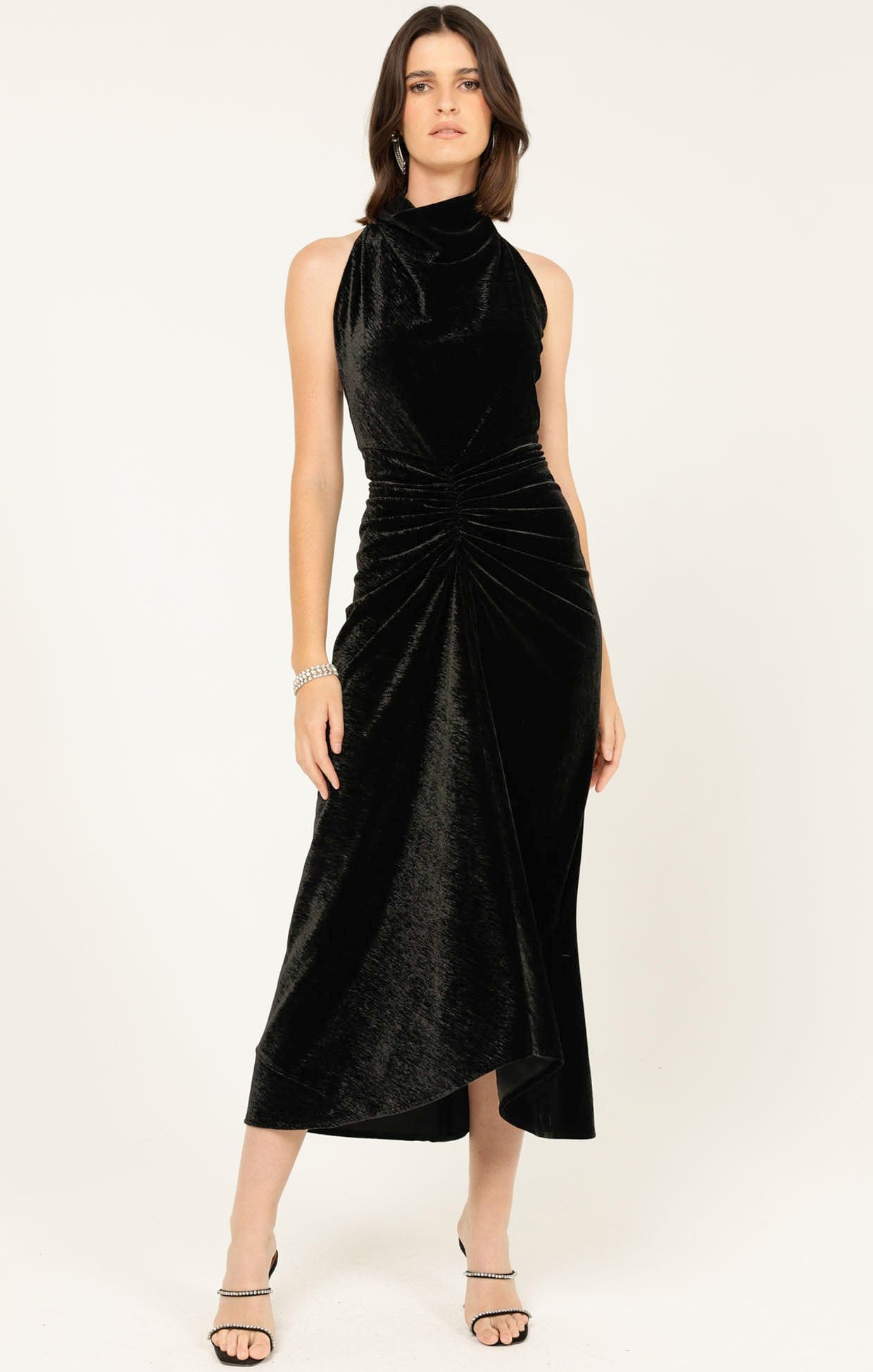 Dresses Events LAVISH COWL DRESS IN BLACK