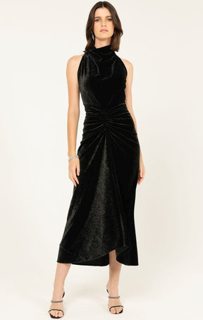 Dresses Events LAVISH COWL DRESS IN BLACK