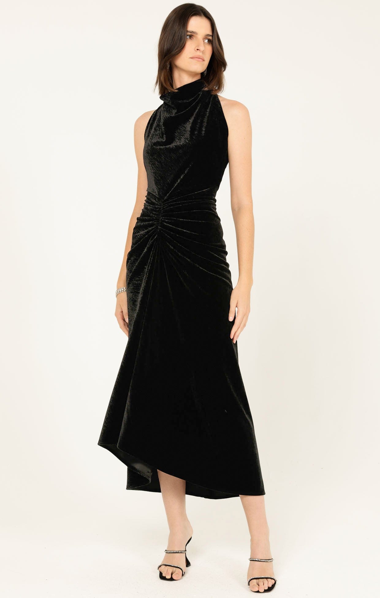 Dresses Events LAVISH COWL DRESS IN BLACK