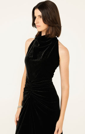 Dresses Events LAVISH COWL DRESS IN BLACK