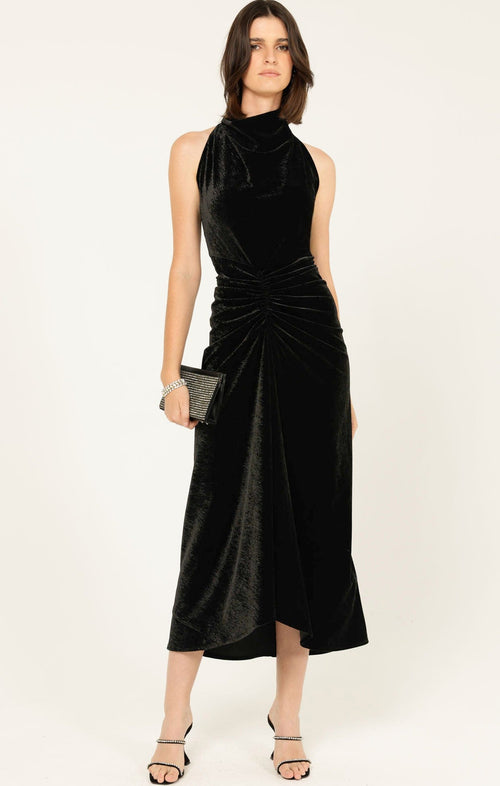 Dresses Events LAVISH COWL DRESS IN BLACK