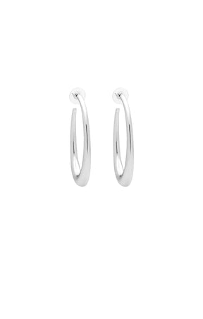 Earrings OS / SILVER CREW HOOP EARRING IN SILVER