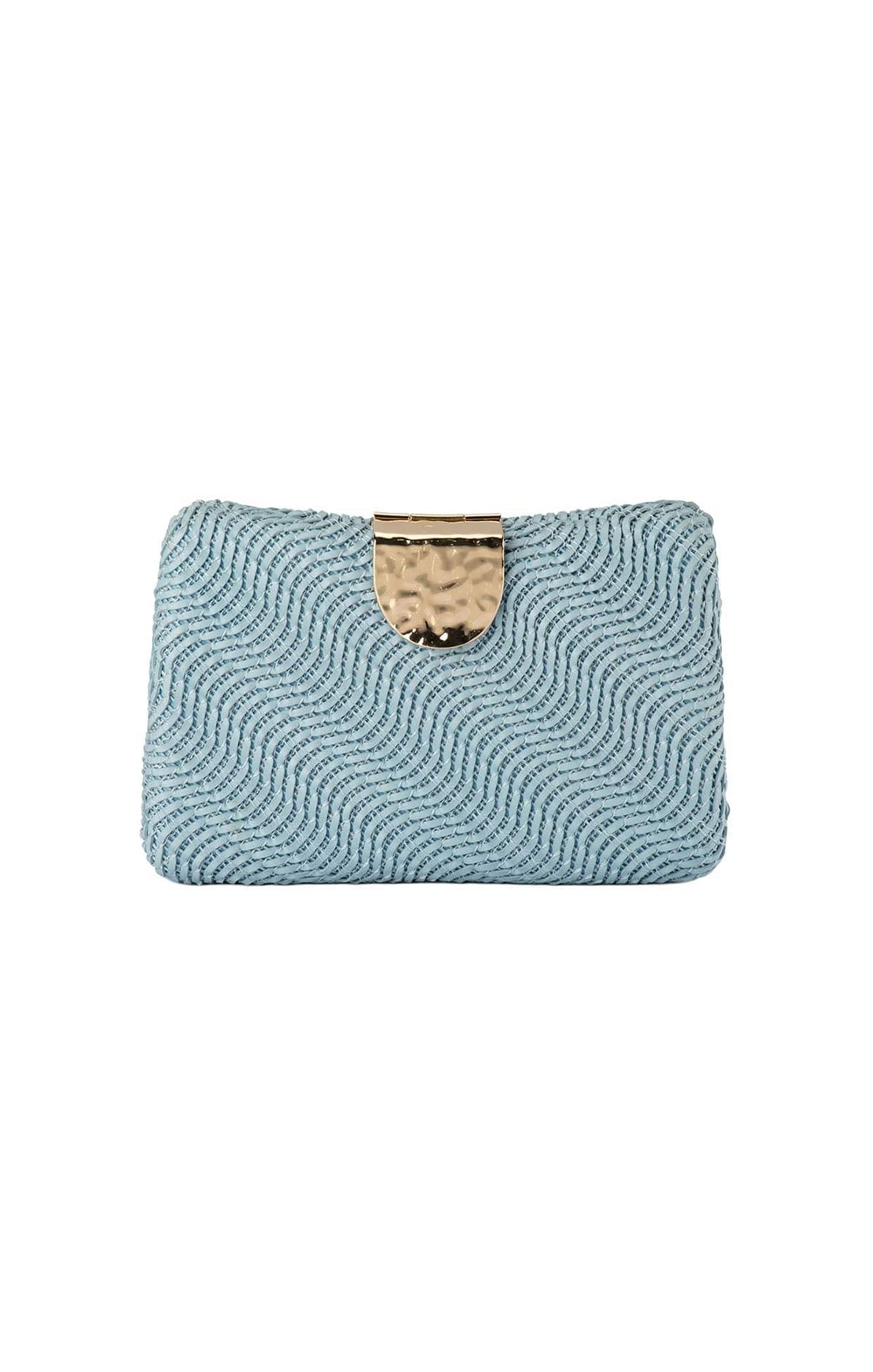 Bags OS / BLUE LINDY WOVEN CLUTCH BAG IN BLUE
