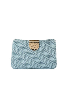 Bags OS / BLUE LINDY WOVEN CLUTCH BAG IN BLUE