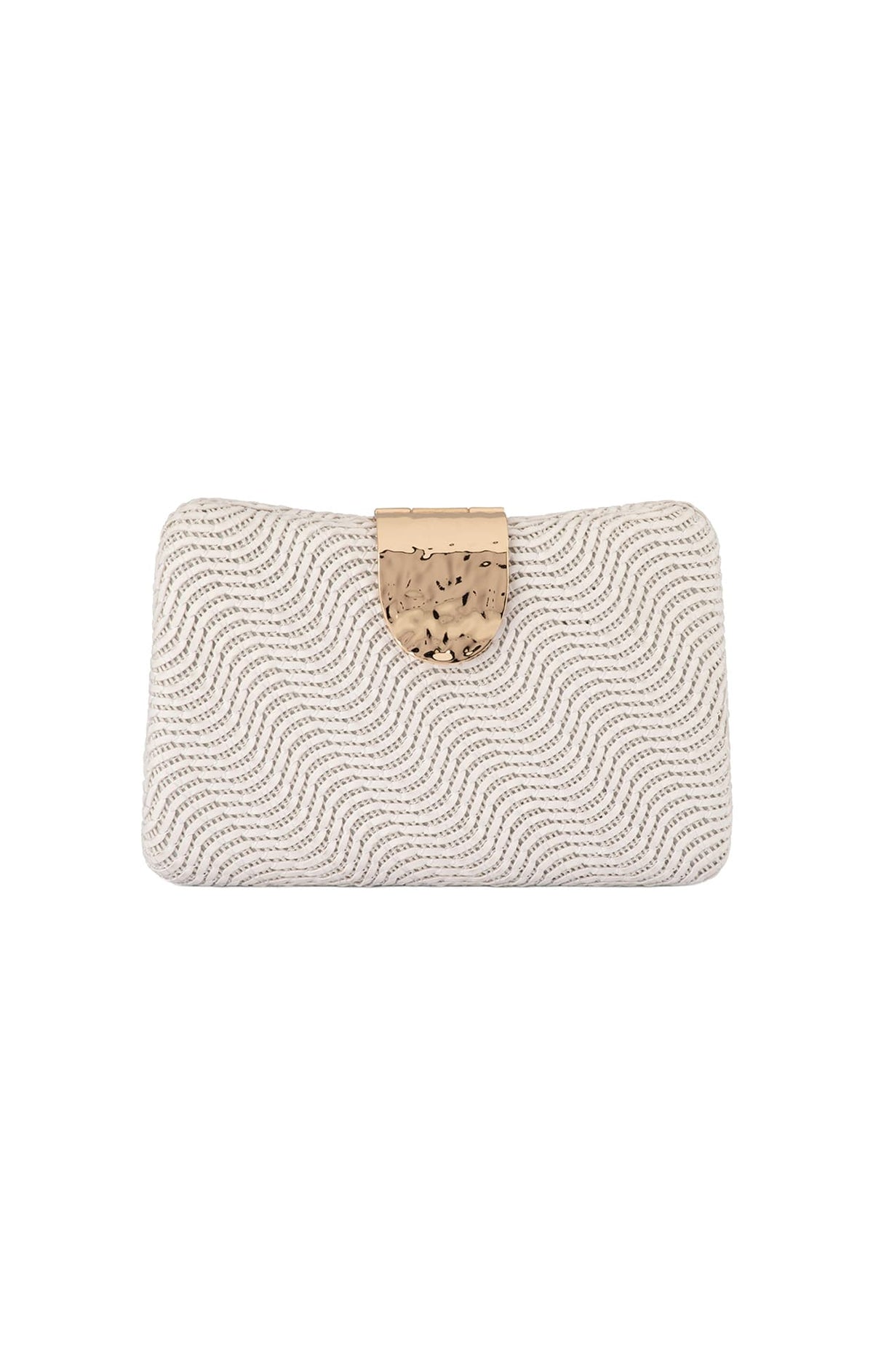 Bags OS / WHITE LINDY WOVEN CLUTCH IN WHITE