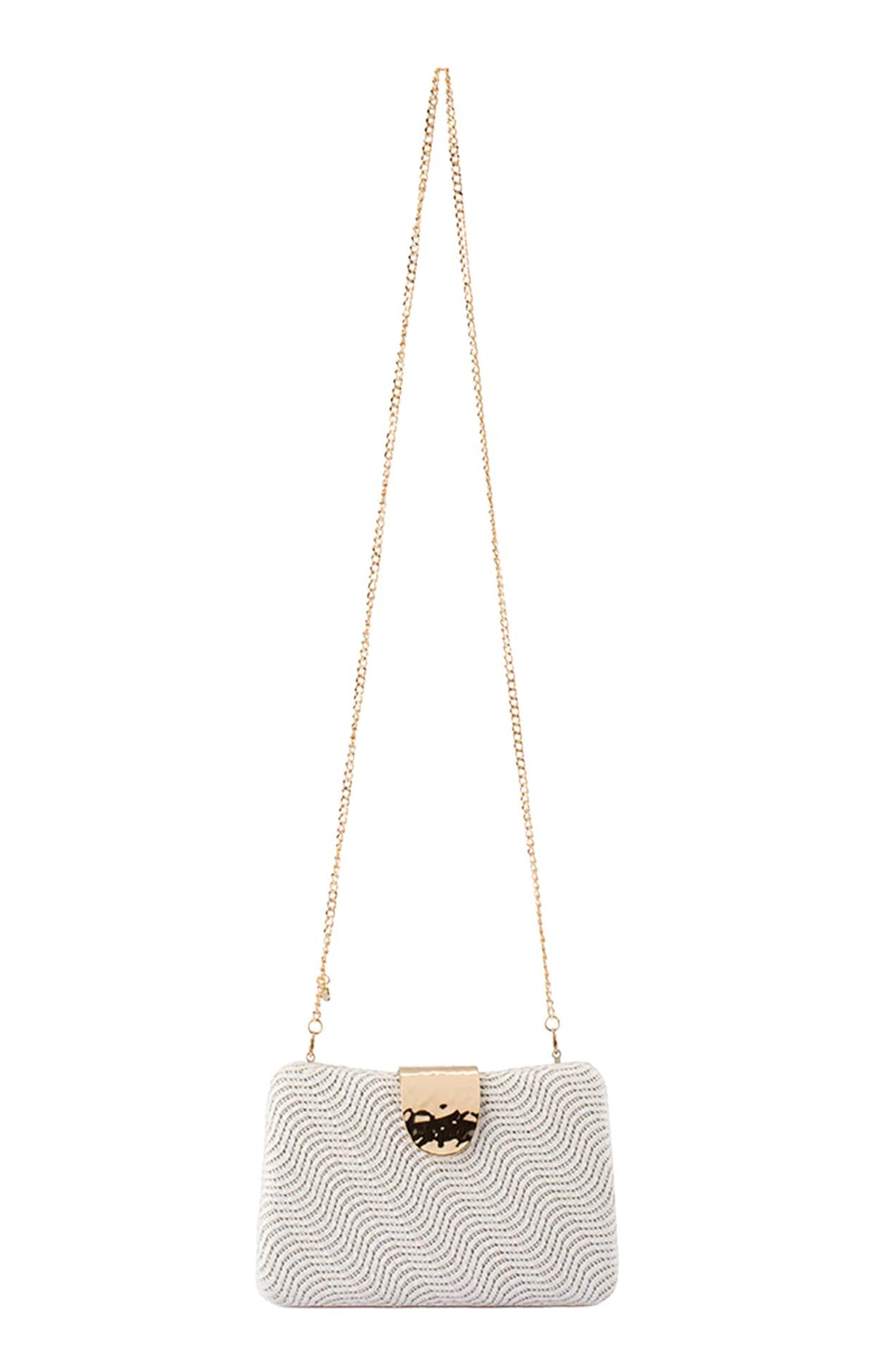 Bags OS / WHITE LINDY WOVEN CLUTCH IN WHITE