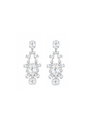Earrings OS / CRYSTAL SHIMMER LISBON EARRING IN SILVER CRYSTAL