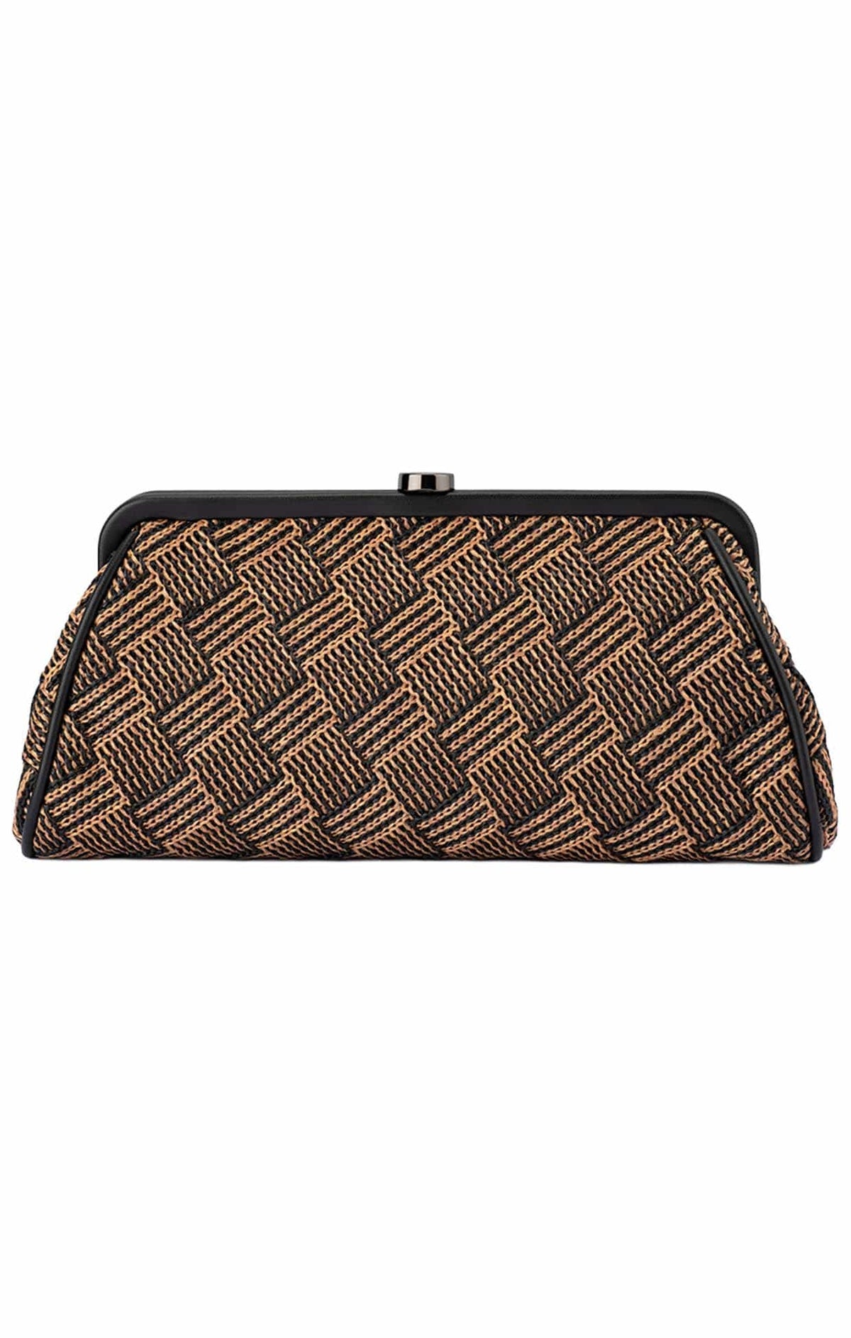 Bags OS / BLACK LOIS WOVEN CLUTCH BAG IN BLACK NATURAL