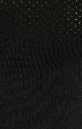 Knitwear 3/4 SLEEVE RIPPLE KNIT TOP IN BLACK