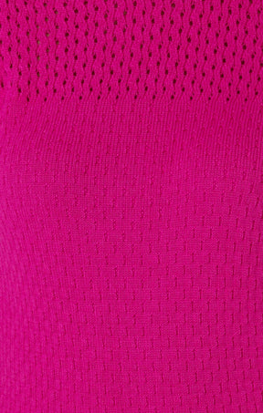 Knitwear 3/4 SLEEVE RIPPLE KNIT TOP IN FUSCHIA