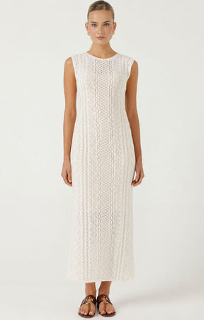LONG WEEKEND KNIT DRESS IN NATURAL