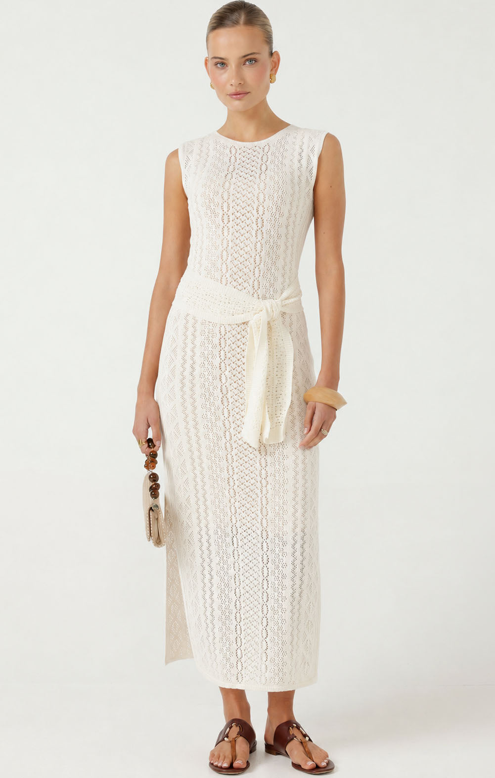 LONG WEEKEND KNIT DRESS IN NATURAL