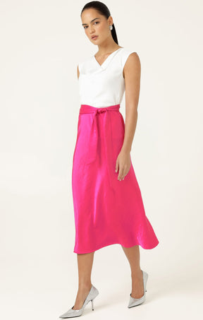 Skirts Multi Occasion LUXE BIAS MIDI SKIRT IN PINK
