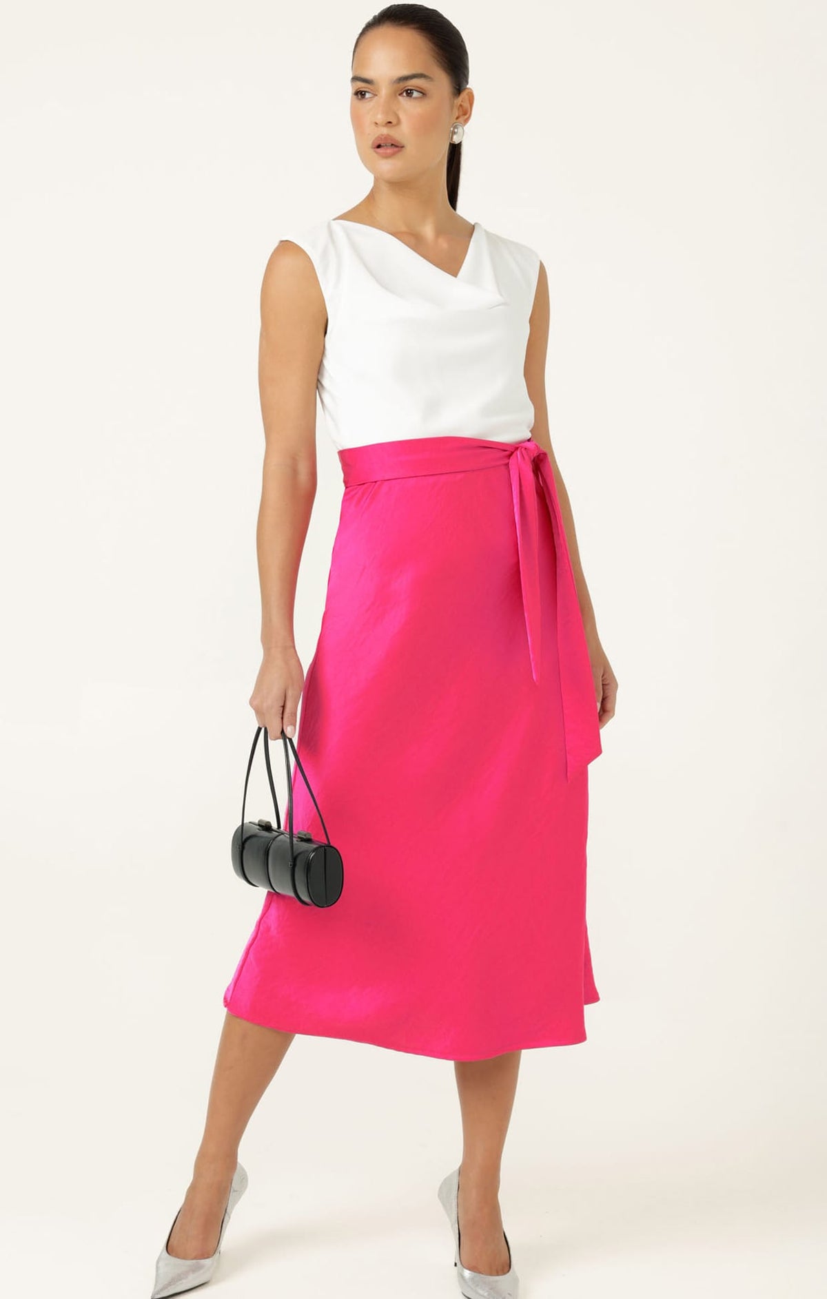 Skirts Multi Occasion LUXE BIAS MIDI SKIRT IN PINK