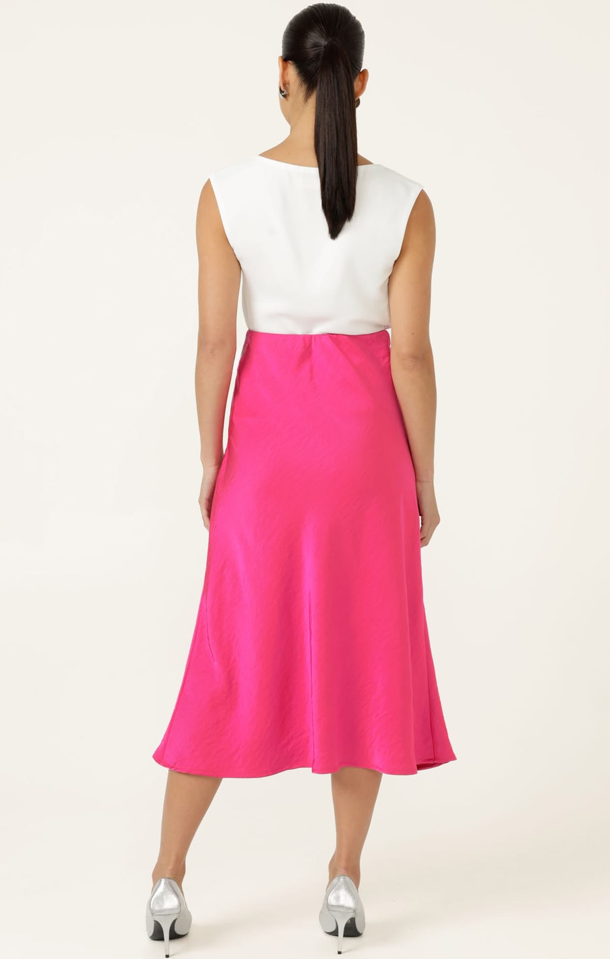 Skirts Multi Occasion LUXE BIAS MIDI SKIRT IN PINK