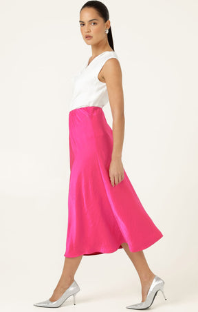 Skirts Multi Occasion LUXE BIAS MIDI SKIRT IN PINK