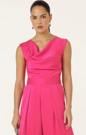 Tops Multi Occasion LUXE COWL BIAS TOP IN PINK