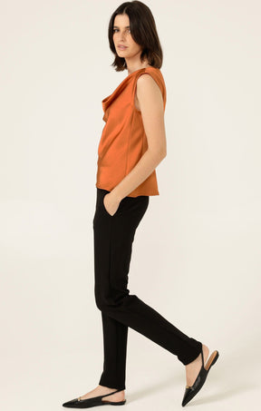 Tops Multi Occasion LUXE COWL BIAS TOP IN COPPER