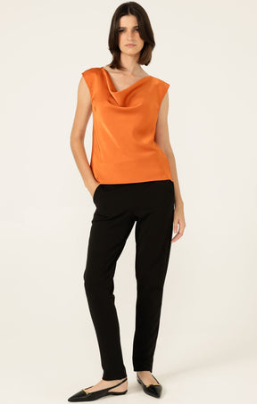 Tops Multi Occasion LUXE COWL BIAS TOP IN COPPER