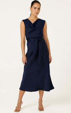 Skirts LUXE BIAS MIDI SKIRT IN NAVY